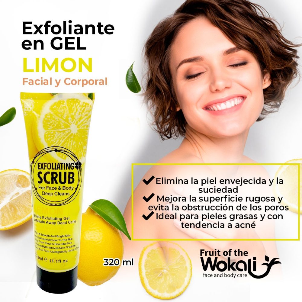 Wokali Exfoliante Facial y Corporal en Gel de Limon 320ml - Imagen 2