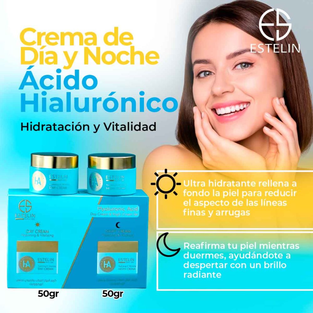 Crema Facial de Dia y Noche Ácido Hialurónico 50g - Imagen 2