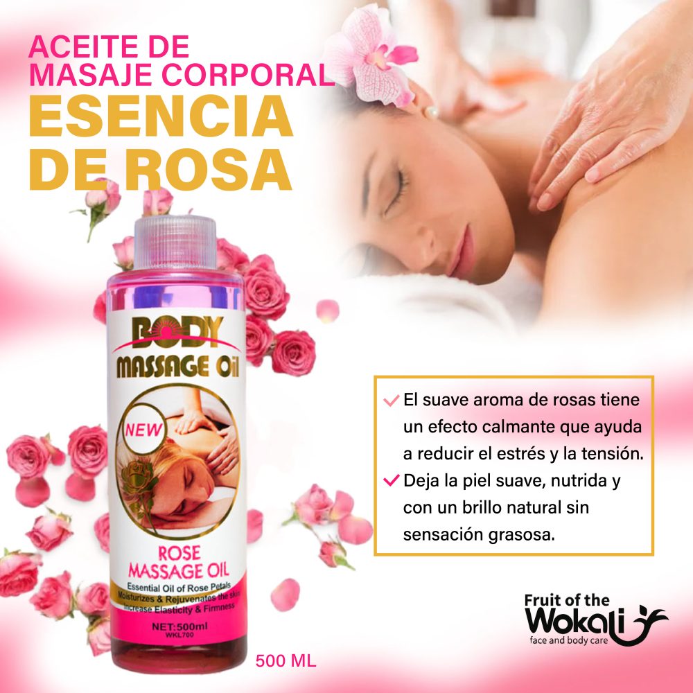 Wokali Aceite de Masajes de Rosas  500ml - Imagen 2